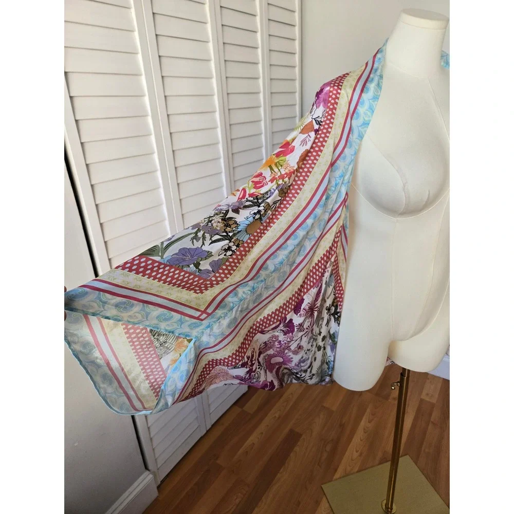 Rachel Zoe Floral Cocoon Kimono Coverup OS Boho Resort Romantic Chic Art Teacher